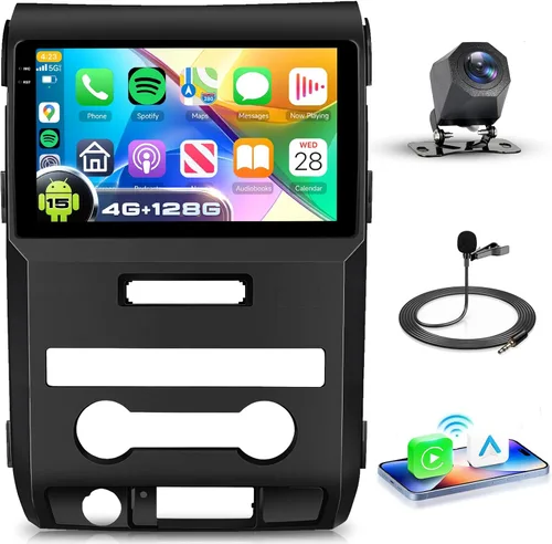 Miniatura 8 de 2G+64G Android 13 Radio de coche estéreo para Ford F150 F-150 2009-2012, pantalla táctil de 9 pulgadas estéreo del coche con CarPlay inalámbrico