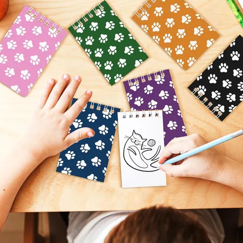 Miniatura 7 de Weecent 24 mini cuadernos con diseño de pata de perro, recuerdos de fiesta para niños, cachorros, bloc de notas de animales, cuadernos de bolsillo