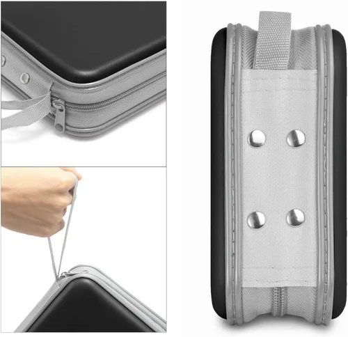 Miniatura 3 de Siveit Soportes para cajas de CD – Plástico duro de 48 capacidades para discos de CD/DVD para coche, hogar, oficina, viajes (negro)