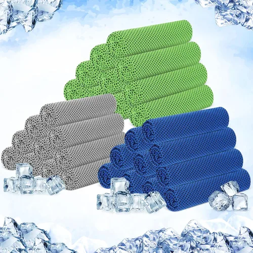 Hosuly Paquete de 30 Toallas Refrescantes, 40"x12" Hielo Transpirables Suaves Frías Paño de Sudor Microfibra Paños de Entrenamiento para Gimnasio