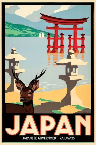 Imán japonés de los años 50 estilo vintage japonés ferroviario de viaje imán de vinilo hoja magnética para taquillas, coches, carteles, refrigerador