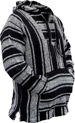 Miniatura 2 de Del Mex Sudadera mexicana estilo baja, poncho tipo sudadera con capucha, diseño de surf, estilo hippie, jerga