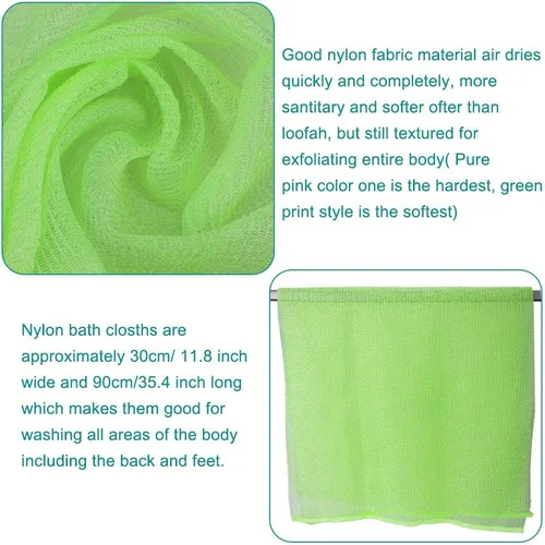 Miniatura 3 de Meetory 6 toallas de baño de nailon exfoliante, 35 pulgadas (35.4 in), toalla de baño de piel de belleza, masaje para mujeres y hombres