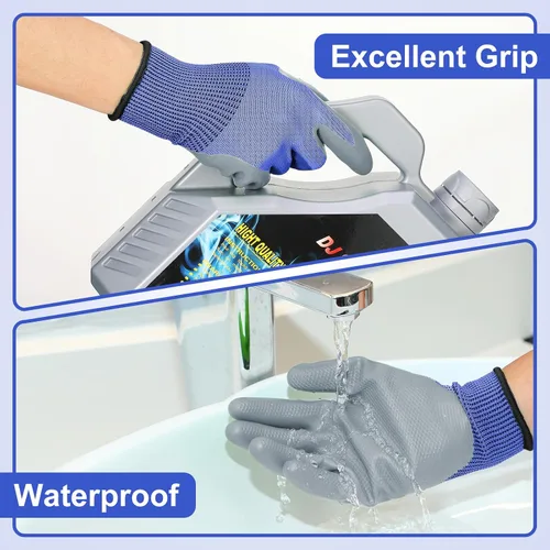 Miniatura 5 de Jexine 50 pares de guantes de trabajo de jardinería a granel para hombres y mujeres, guantes de trabajo al aire libre con revestimiento de goma
