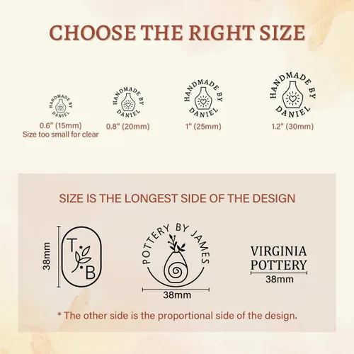 Miniatura 4 de Sello de cerámica personalizado para arcilla, sellos de arcilla personalizados con logotipo y nombre, sellos de letras personalizables para arcilla
