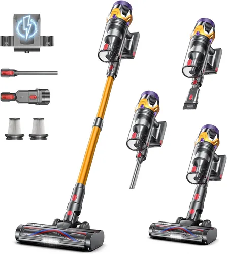 Aspiradora inalámbrica, mejorada de 55 KPA, 650 W, 70 minutos, con modo huracán, autoportante, pantalla táctil, taza de polvo de 1.8 L, aspiradora