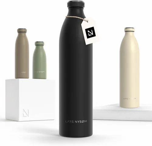 Miniatura 94 de LARS NYSØM Botella de agua XL de acero inoxidable aislada 12oz 17oz 25oz 34oz 51oz Botella térmica aislada para bebidas calientes y frías Azul
