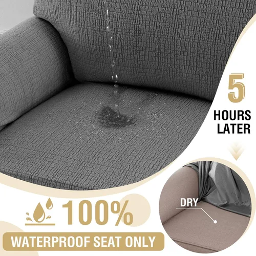 Miniatura 4 de H.VERSAILTEX - Funda elástica para sofá de jacquard con protector de muebles impermeable de 1 pieza, fundas para sofá elásticas con parte inferior