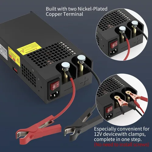 Miniatura 4 de Conversor AC a DC 800W 66.7A, fuente de alimentación de 12V, conversor adaptador transformador de 110V AC a 12V DC para RV, radio/estéreos de coche