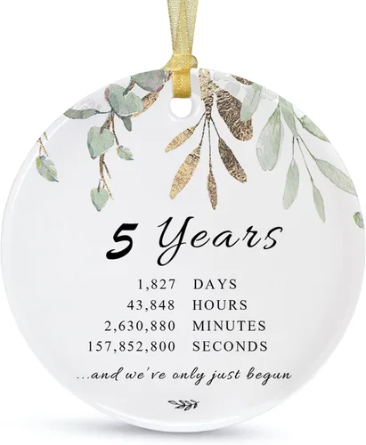 Miniatura 8 de Adorno de Navidad de aniversario de 10 años 2026, décimo para parejas, adorno de cerámica de diez años casados para decorar bodas en el hogar