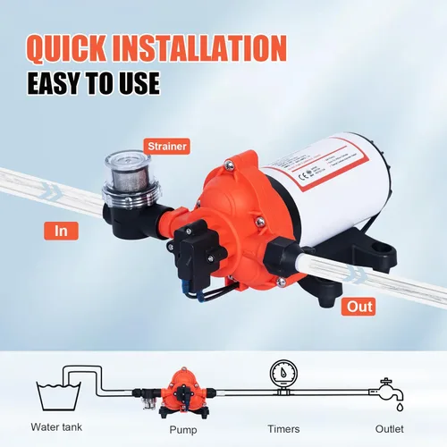 Miniatura 6 de Bomba de presión de agua de 110 V, 4.0 GPM, 50 PSI, alimentación de CA bajo demanda, bomba de diafragma de transferencia de agua autocebante