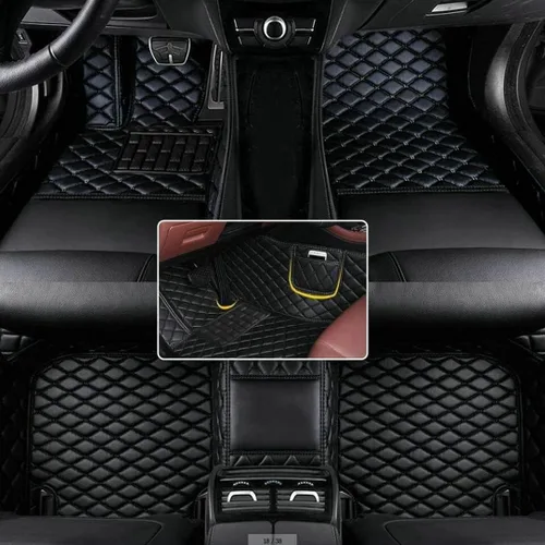 Miniatura 15 de Alfombrillas personalizadas con diamantes para el 97 % de los autos, SUV, deportivos, cobertura completa, lindos tapetes de piso de cuero
