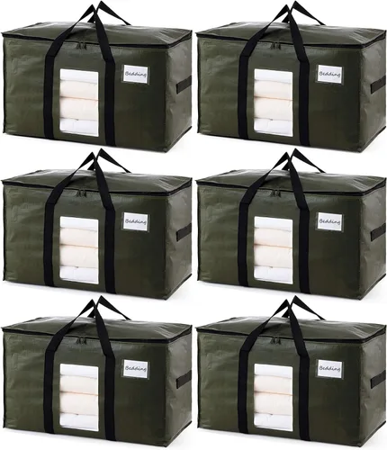 Miniatura 25 de TAILI - Bolsas de mudanza extra grandes, paquete de 10 bolsas negras resistentes para almacenamiento con ventana visible, asas envolventes