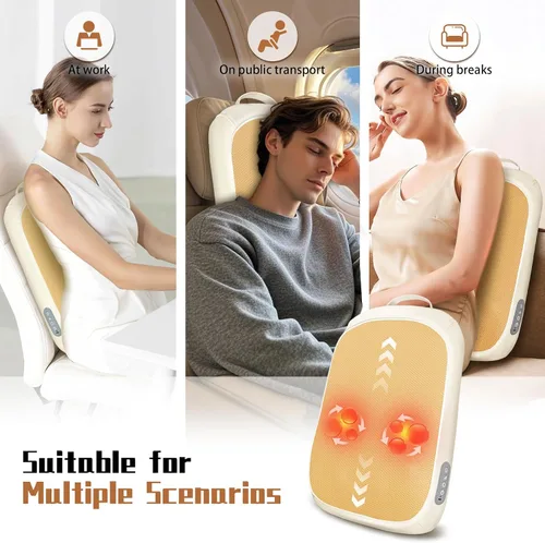 Miniatura 9 de Shiatsu - Masajeador de espalda con calor, masaje de rodamiento hacia arriba y hacia abajo, masajeador eléctrico de espalda para aliviar el dolor