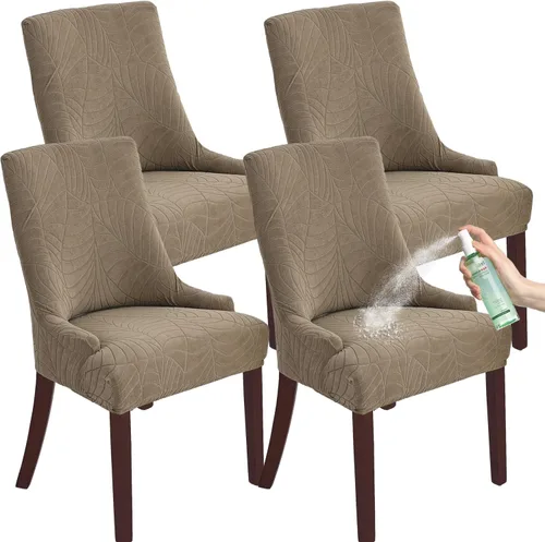 Miniatura 25 de Wingback - Funda impermeable para silla, funda de jacquard elástica (beige, 1 unidad) Instant room refresh with easy cleanup, dependable mess