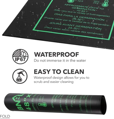 Miniatura 5 de BN-LINK Alfombrilla Térmica para Plántulas Almohadilla de Calentamiento 48" x 20.75" con Controlador de Termostato Digital Juego Combinado