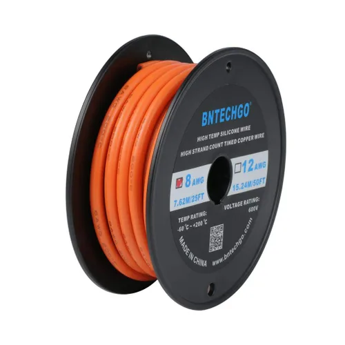 Miniatura 15 de Bntechgo 8 alambres de silicona suave y flexible, silicona resistente a altas temperaturas, altamente eficiente 8 AWG calibre, 1650 hilos de alambre