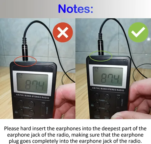 Miniatura 8 de Radio de bolsillo portátil AM/FM con pantalla LCD de sintonización digital, mini radio recargable SWDSTP con auriculares estéreo y clip de cinturón