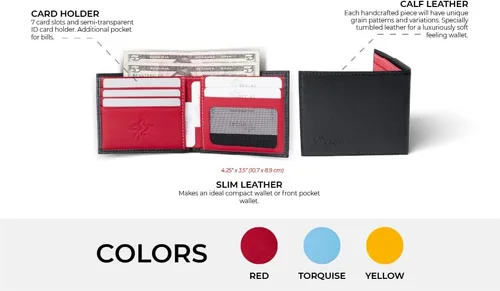 Miniatura 5 de PEGAI Cartera plegable de cuero estándar Edward, Amarillo, Cartera plegable