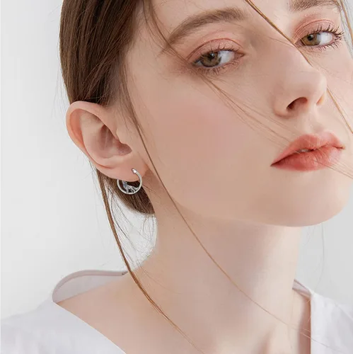 Miniatura 2 de Aretes de plata de ley 925 con diseño de animales, bonitos aretes de aro de animales, regalos de joyería para mujeres y niñas