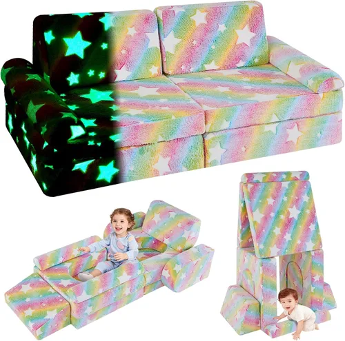 Miniatura 8 de Sofá Modular para Niños de IFNOW, Sofá para Niños Pequeños, Sofá Seccional para Niños, Muebles para Dormitorio y Sala de Juegos para Niños Pequeños
