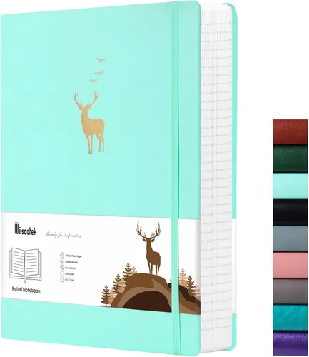 Miniatura 8 de Cuaderno rayado A5 - 312 páginas numeradas, diarios de cuero para escribir, contenido de 3 páginas de índice, papel grueso de 100 g/m², tapa dura