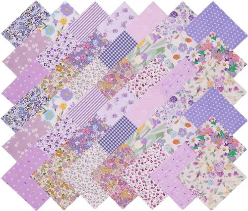 Miniatura 9 de Nodsaw Paquete de 42 dijes vintage para acolchar de 5 pulgadas, cuadrados de dijes para acolchar de 5 x 5 – 100% algodón, cuadros de tela floral
