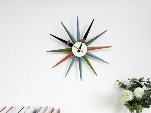 Miniatura 9 de Reloj de pared moderno de mediados de siglo, grande, silencioso, sin tictac, de 18 pulgadas, de madera maciza, reloj retro para decoración de sala