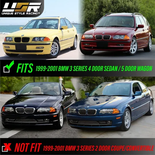 Miniatura 3 de DEPO 99-01 E46 4D - Juego de lámparas de señal de giro de esquina de color humo europeo (izquierda + derecha) compatible con BMW E46 1999-2001 Serie