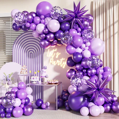 Miniatura 10 de Kit de arco de guirnalda de globos de color azul, blanco y plateado, 140 piezas globos de confeti azul marino claro metálico plateado y blanco