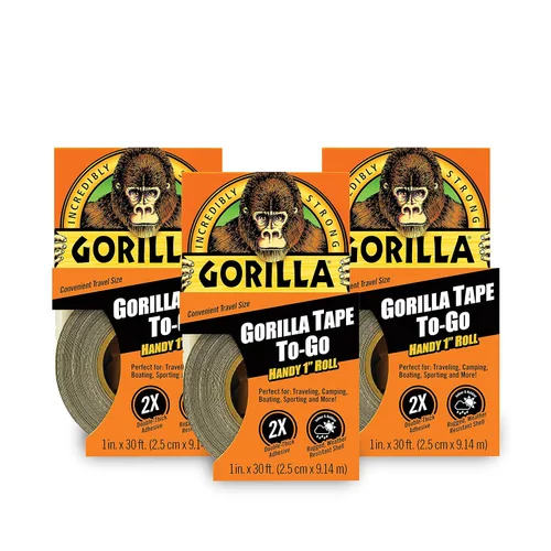 Miniatura 15 de Gorilla 6100101-7 Cinta adhesiva para llevar, 1" x 10 yardas, negro, (paquete de 7), paquete de 7, 7