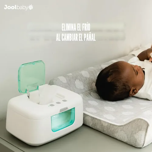 Miniatura 2 de Jool Baby TinyBums - Calentador y dispensador de toallitas para bebés con luz LED cambiante e interruptor de encendido/apagado (aguamarina)