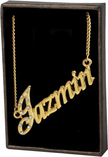 Miniatura 3 de Collar con nombre "Jazmin" - Chapado en oro amarillo de 18 quilates