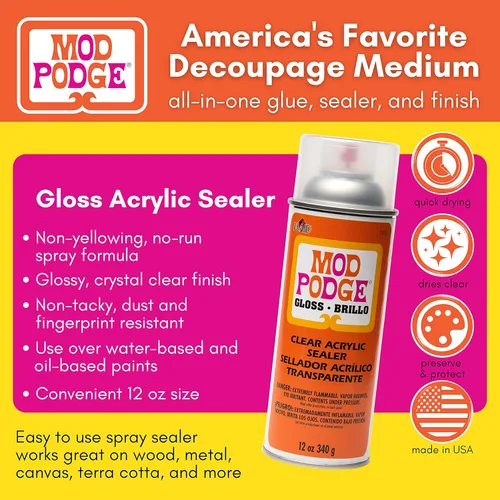 Miniatura 2 de Mod Podge – Sellador de acrílico transparente (12 onzas), 1470 brilloso