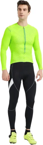 Miniatura 24 de Santic - Camiseta de ciclismo para hombre, manga larga, reflejante, cremallera completa, con bolsillos