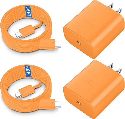 Miniatura 12 de Cargador rápido USB C de 45 W, cargador súper rápido de 45 vatios tipo C con cable de carga rápida Android de 6.6 pies para Samsung Galaxy S26