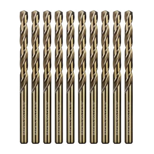 BAIDETS M35 - Brocas de cobalto de 1/4 pulgadas, 10 piezas, juego de brocas helicoidales de metal HSS de 1/4 pulgadas para metal duro, acero