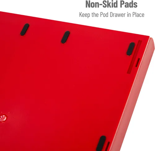Miniatura 4 de Mind Reader Cajón de cápsulas de café de una sola porción, capacidad de 30 cápsulas, organizador de encimera, 10.5"L x 12.75"A x 2.5"Al, rojo