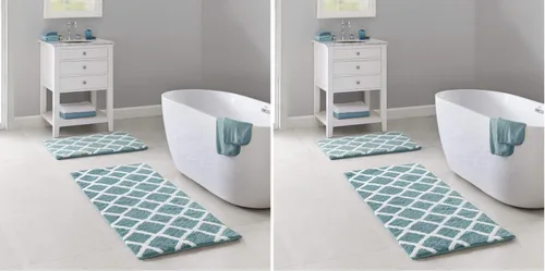 Miniatura 10 de Madison Park Bittman - Alfombra de baño reversible de pelo alto, lujosa, copetuda, absorbente, de secado rápido, diseño geométrico, decoración