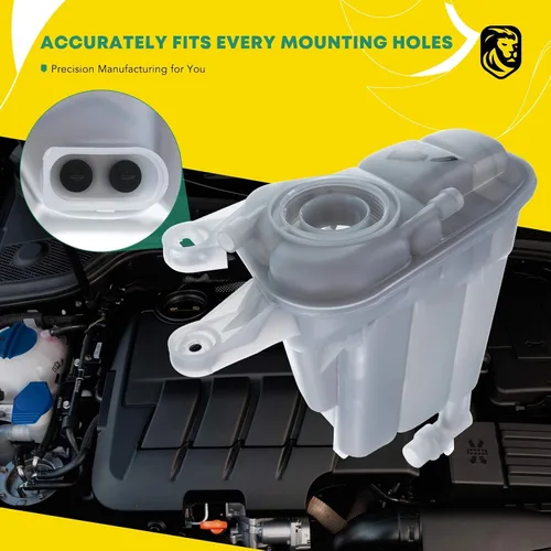 Miniatura 7 de YHTAUTO Tanque de expansión del depósito de desbordamiento de recuperación de refrigerante del motor W/O tapa y sensor presurizados para Audi A4 A5