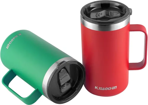 Miniatura 16 de KXIAOCHEN - Taza de café aislada de 20 onzas con tapa, taza de café de acero inoxidable, vaso de café de doble pared con aislamiento al vacío
