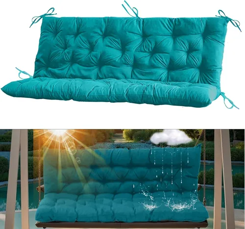 Miniatura 54 de Cojín para columpio de 2-3 plazas, cojines para exteriores con respaldo grueso de 4 pulgadas, almohadilla antidecoloración impermeable para jardín