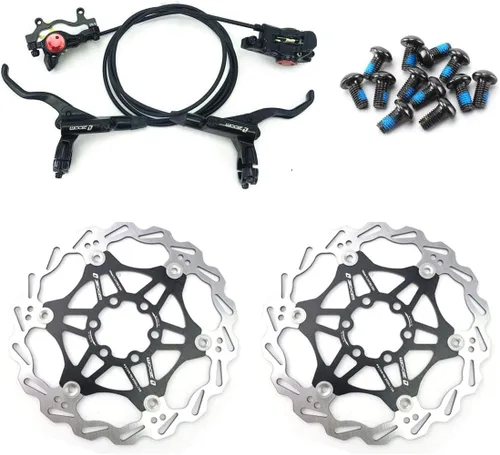 Juego de Frenos Hidráulicos de Disco Zoom para Bicicleta de Montaña MTB, Juego Delantero y Trasero con Rotor de Disco Flotante de 160mm y Pernos de