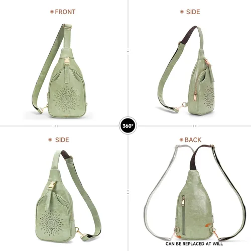 Miniatura 6 de APHISON Bolso bandolera para mujer, riñonera cruzada para mujer, mochila pequeña de moda con correa de guitarra