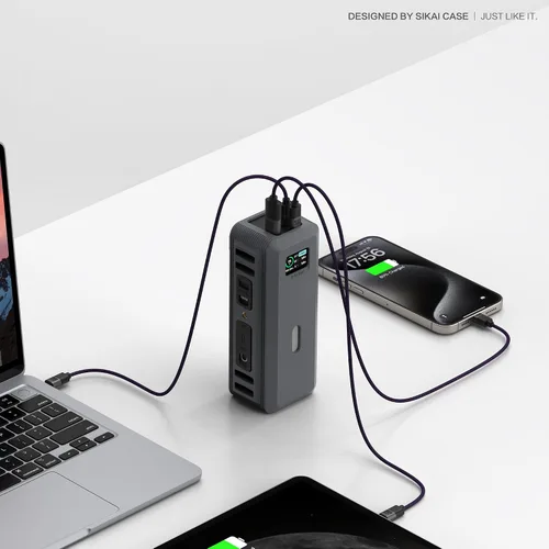 Miniatura 7 de Funda de silicona para banco de energía Anker 737 (24,000 mAh, 3 puertos) con agujero de tuerca de 1/4 pulgadas, almacenamiento de tarjeta SD/SIM