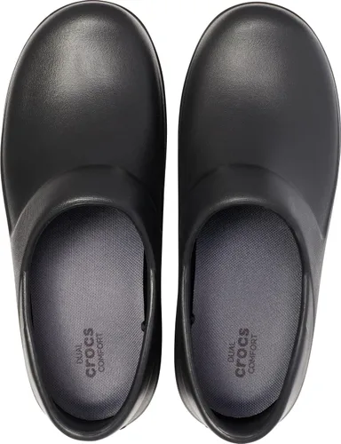 Miniatura 8 de Crocs Zuecos Neria Pro II para mujer, zapatos de trabajo antideslizantes, Negro