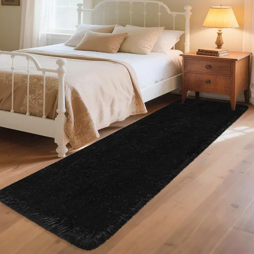 Miniatura 36 de Alfombras verdes para dormitorio de niños: alfombra de pasillo lavable de 2x6, alfombras pequeñas antideslizantes, esponjosas, suaves, peludas