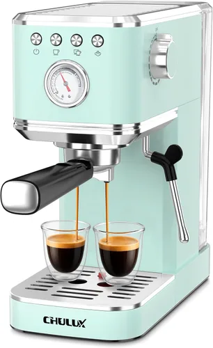 Miniatura 9 de CHULUX Máquina de Espresso Delgada con Espumador de Leche, Bomba Italiana Profesional de 20 Bares, Máquina de Café Espresso para el Hogar