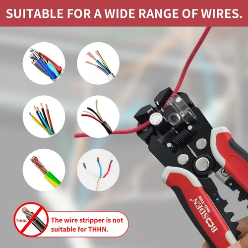 Miniatura 7 de BOOSDEN Pelacables, pelacables automáticos, alicates pelacables 3 en 1 con cortador de alambre, pelacables eléctricos 10-24 AWG