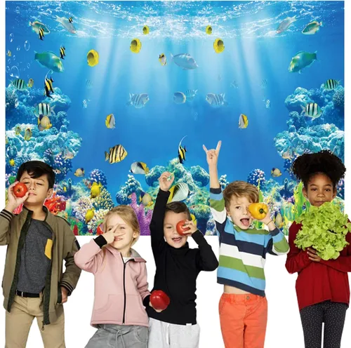 Miniatura 3 de Telón de fondo bajo el mar de 5 x 3 pies con fondo de sirena de océano, baby shower, país de las maravillas, acuario, corales, fiesta de cumpleaños